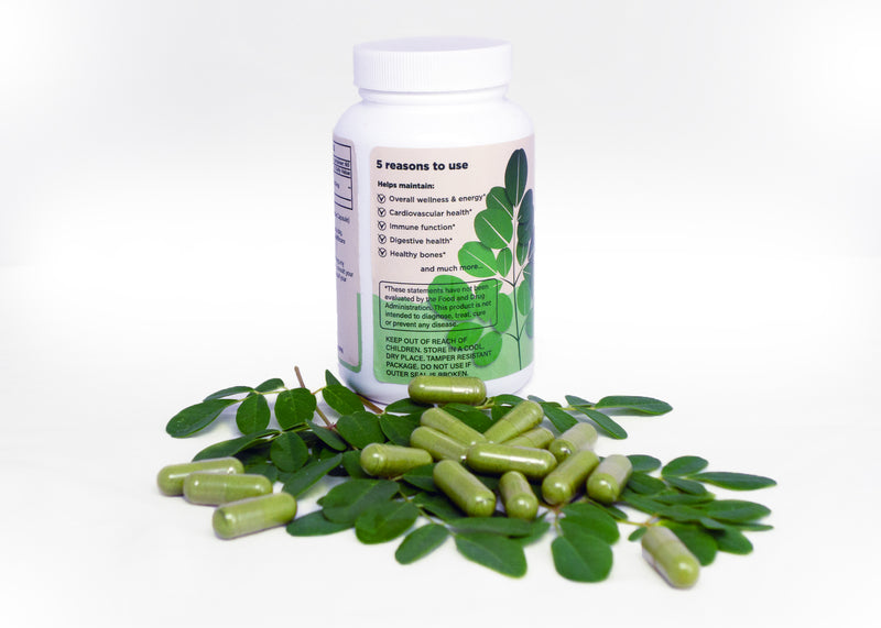 120 Moringa Veggie Capsules 500mg - 100% Pure, USA Grown, Vegan, Non GMO